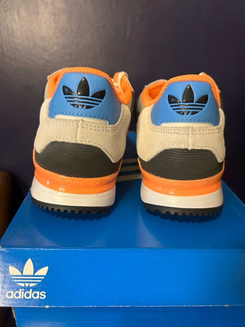 adidas ZX 750 Sneakers in Black, Gray, Green & Orange - Picture 4 of 5